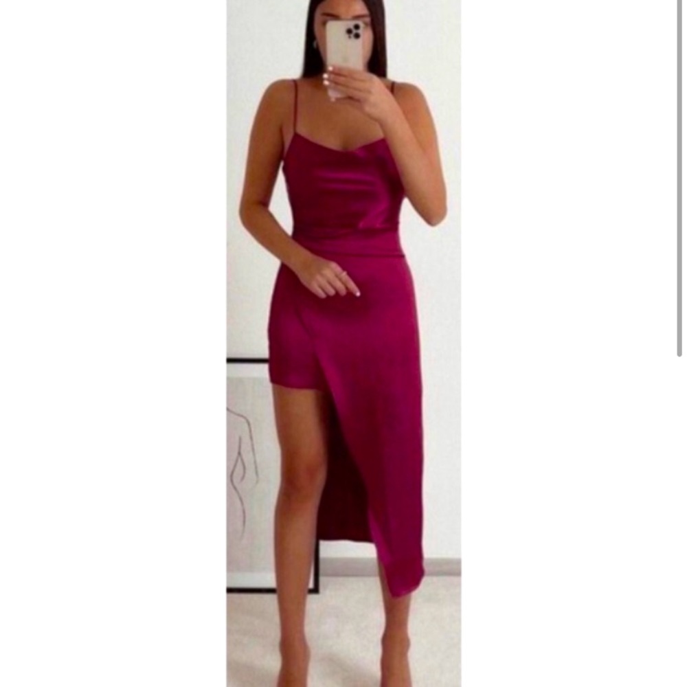 Zara asymmetrical purple dress